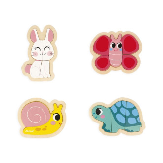 Janod Drevené vkladacie puzzle pre deti - Záhrada 4v1 Janod Drevené vkladacie puzzle pre deti - Záhrada 4v1