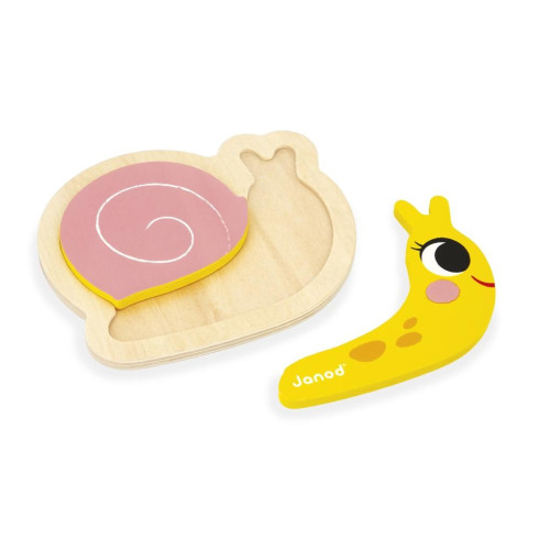 Janod Drevené vkladacie puzzle pre deti - Záhrada 4v1