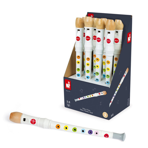 Janod Drevený hudobný nástroj Confetti - Flauta s reálnym zvukom, pre deti