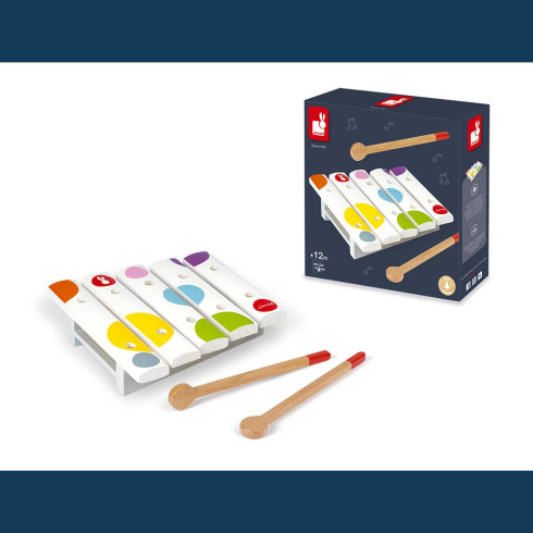 Janod Dřevěný hudební nástroj Confetti - Mini xylofon Janod Dřevěný hudební nástroj Confetti - Mini xylofon