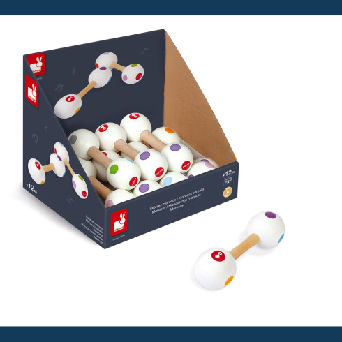 Janod Drevený hudobný nástroj Confetti - Rumbagule 1ks Janod Drevený hudobný nástroj Confetti - Rumbagule 1ks