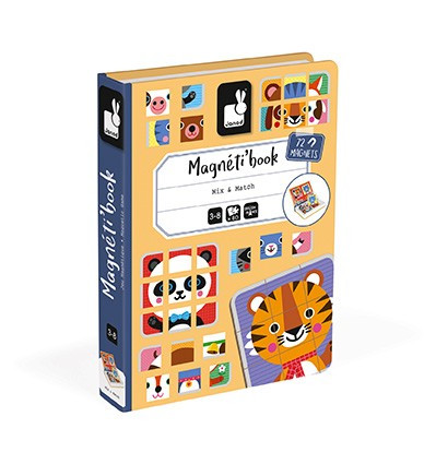 Janod Magnetická kniha Magnetibook Puzzle - Zvieratá