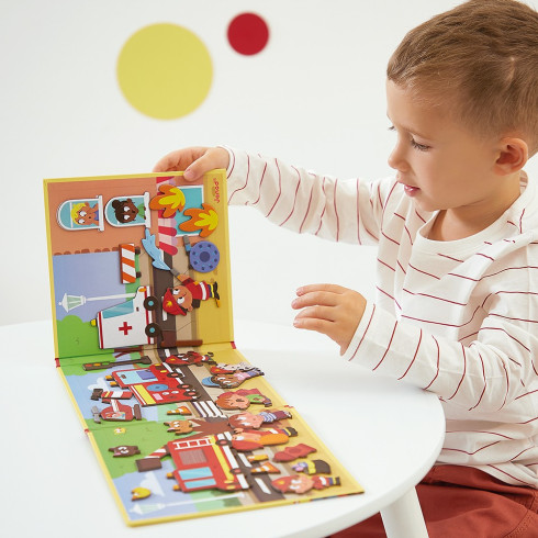 Janod Magnetická kniha Magnetistories - Požiarnici