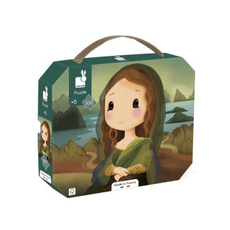 Janod Umělecké puzzle - Leonardo da Vinci 100ks, v kufříku