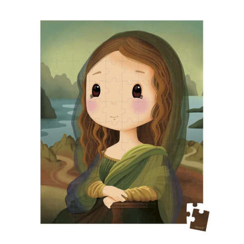 Janod Umělecké puzzle - Leonardo da Vinci 100ks, v kufříku