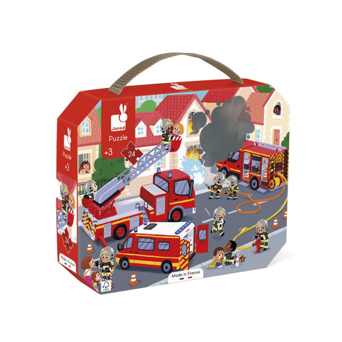 Puzzle - Požiarnici 24ks, v kufríku