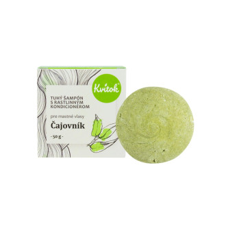 Tuhý šampon s kondicionérem - Čajovník 50g, pro mastné vlasy Tuhý šampon s kondicionérem - Čajovník 50g, pro mastné vlasy