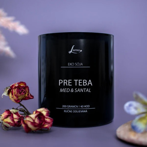 Sójová sviečka - Jedinečná 130g, Med & Santalové drevo Sójová sviečka - Jedinečná 130g, Med & Santalové drevo