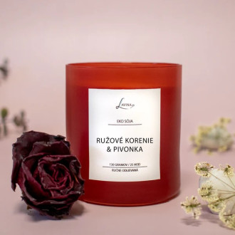 Sójová sviečka - Zvodná 130g, Ružové korenie & Pivonka Sójová sviečka - Zvodná 130g, Ružové korenie & Pivonka
