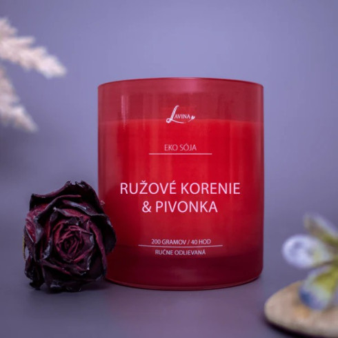 Sójová sviečka - Zvodná 130g, Ružové korenie & Pivonka Sójová sviečka - Zvodná 130g, Ružové korenie & Pivonka