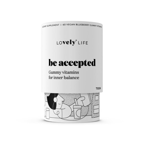 Gumené vitamíny Be accepted™ - Pre vnútornú vyváženosť 60ks, čučoriedka Gumené vitamíny Be accepted™ - Pre vnútornú vyváženosť 60ks, čučoriedka
