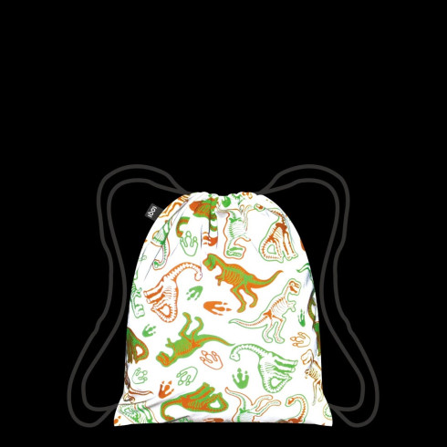 Vrecko na chrbát LOQI - Artist - Skeleton Reflective Mini - DINOSAUR