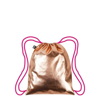 Vrecko na chrbát LOQI - Metallic Rose Gold Pink