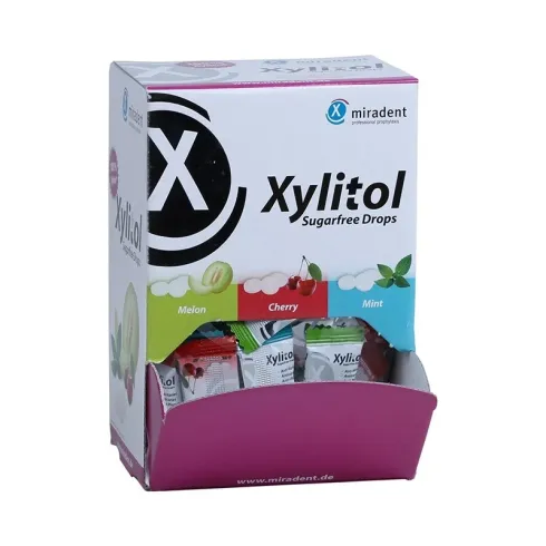 Miradent Xylitol Bonbony - Drops Mix box, 100 ks