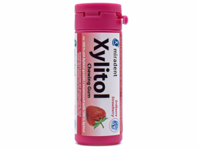 Miradent Xylitol - Detská žuvačka Jahoda, 30ks Miradent Xylitol - Detská žuvačka Jahoda, 30ks
