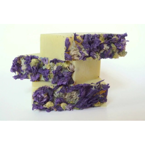 Prírodné mydlo - Dvojitá levanduľa s kvetmi 100g
