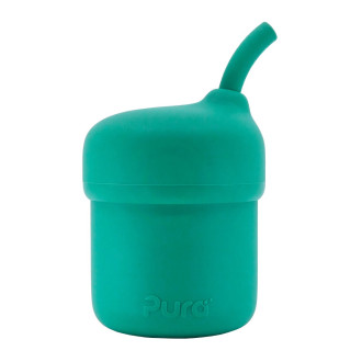 Pura  silikonový pohárek s brčkem - Mint 150ml Pura  silikonový pohárek s brčkem - Mint 150ml