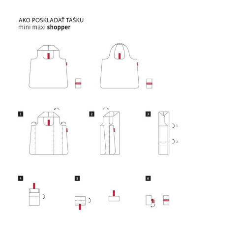 Nákupná skladacia taška Mini Maxi Shopper - Shopper Red