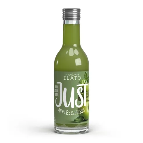 Přírodná šťava Just Apples&Herbs - Jablko Bazalka Matcha a citronová tráva, 250ml