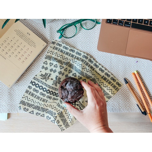 Voskový ubrousek - Folk, velikost M 27x25cm, Včelobal