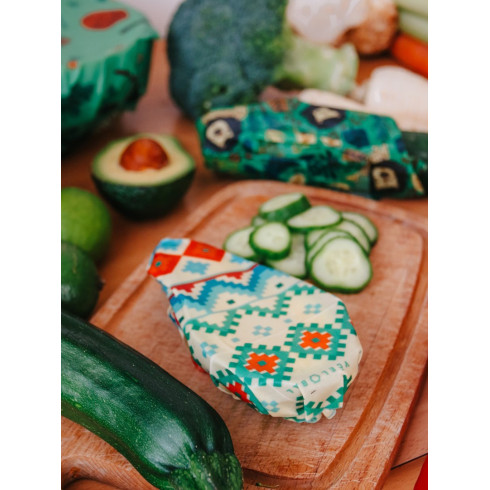 Voskový obrúsok - Folk, veľkosť S 19x19cm, Včelobal