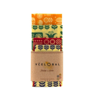 Voskový ubrousek - Rozkvetlé, 4ks Kombo S+M+L+XL, Včelobal