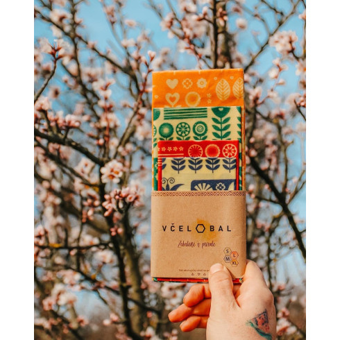 Voskový obrúsok - Rozkvitnuté, 4ks Kombo S+M+L+XL, Včelobal