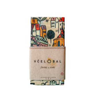 Voskový obrúsok - Susedný kraj, veľkosť L 37x34cm, Včelobal