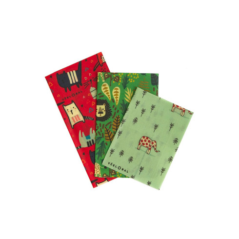 Voskový obrúsok - Zvieratká, 3ks Trio S+M+L, Včelobal