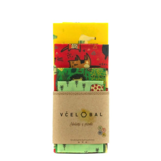 Voskový ubrousek - Zvířátka, 4ks Kombo S+M+L+XL, Včelobal Voskový ubrousek - Zvířátka, 4ks Kombo S+M+L+XL, Včelobal