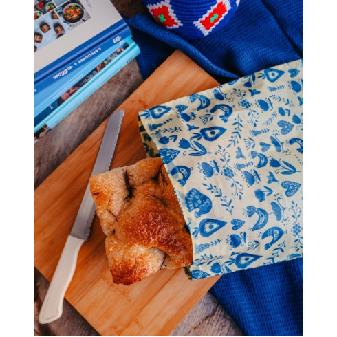 Voskový vak - Modrotlač, M 27x33cm, Včelobal