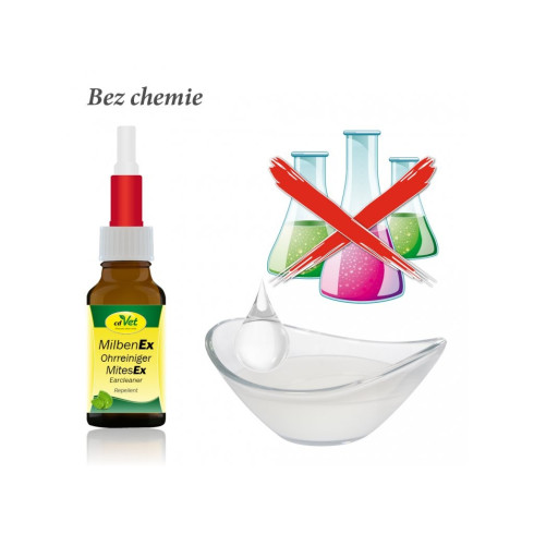 Čistič uší Roztoč Ex - MilbenEx Ohrreiniger 20ml,  pre psy a mačky 