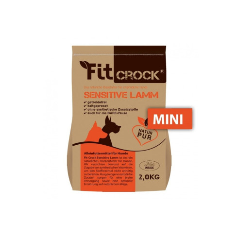 Granule Fit-Crock Sensitive Mini - Jehněčí 2kg, lisované za studena