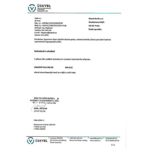 CBD Olej pro psy - 10ml, 2%