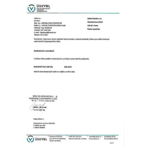 CBD Olej pre psov - 10ml, 5%