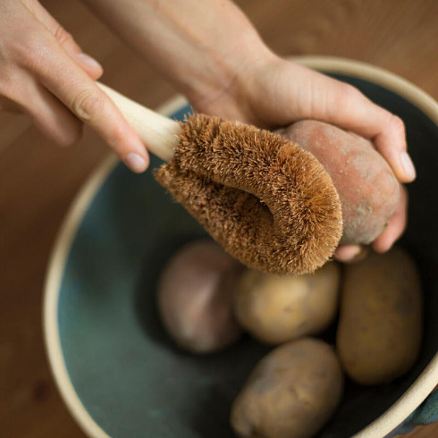 Kokosová kefa na zeleninu a riad s madlom  Kokosová kefa na zeleninu a riad s madlom
