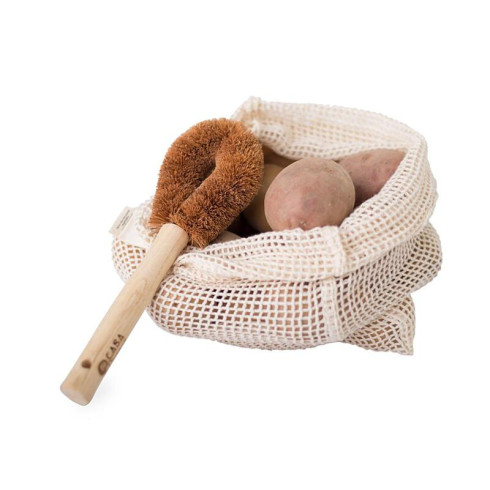 Kokosový kartáč na zeleninu a nádobí s madlem 