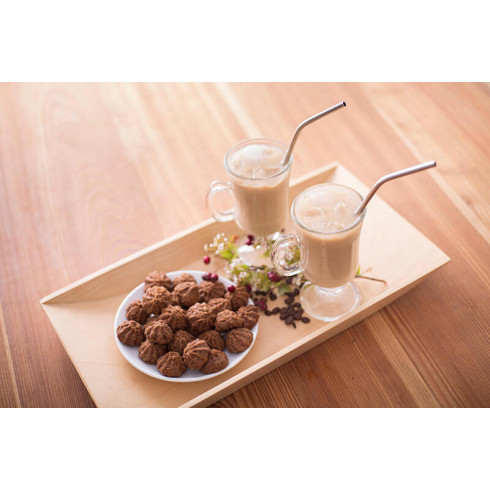 Slamka nerezová - Zahnutá 10ks, bez obalu