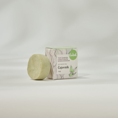 Tuhý šampón na mastné vlasy - Čajovník 25g, s kondicionérom