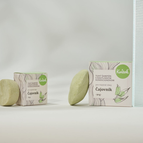 Tuhý šampón s kondicionérom - Čajovník 50g, na mastné vlasy