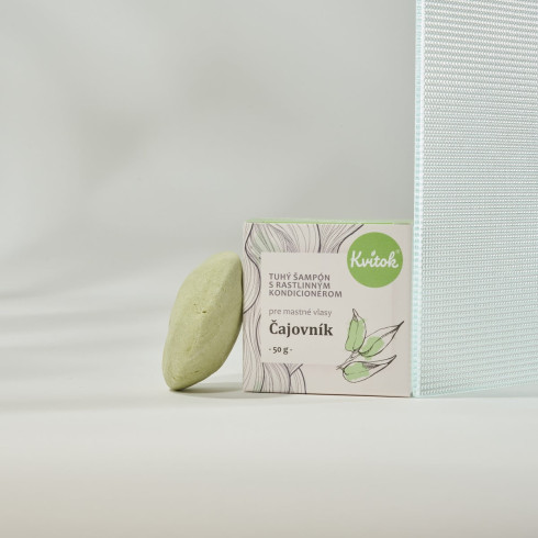 Tuhý šampón s kondicionérom - Čajovník 50g, na mastné vlasy
