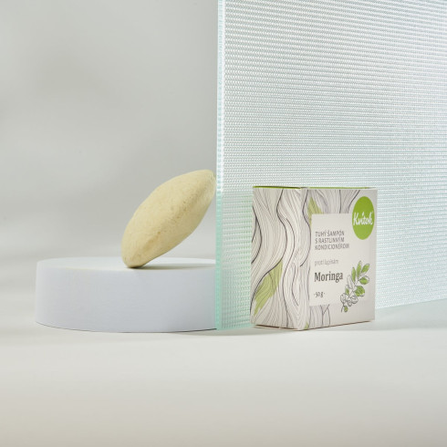 Tuhý šampón s kondicionérom - Moringa 25g, proti lupinám