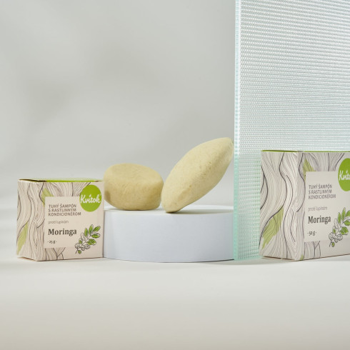 Tuhý šampón s kondicionérom - Moringa 50g, proti lupinám