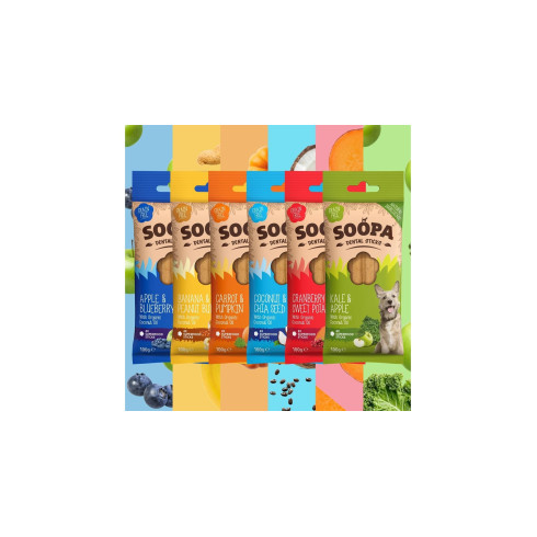 Dentální tyčinky - Kokos & chia semínka, 100g Dentální tyčinky - Kokos & chia semínka, 100g