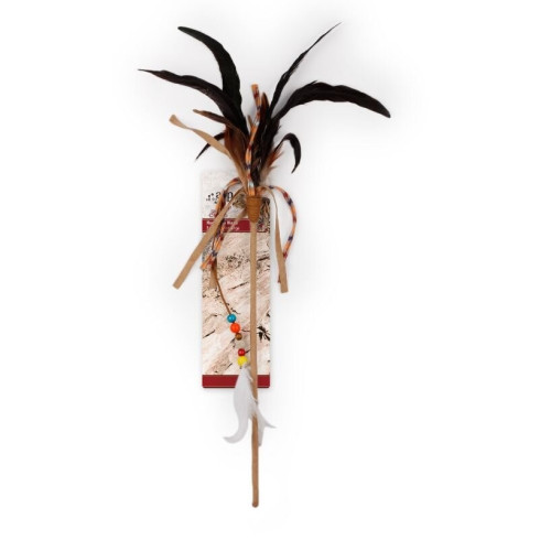 Drevená vábnička Dreams Catcher - S veľkými pierkami a korálkami