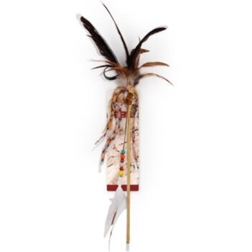 Drevená vábnička Dreams Catcher - S veľkými pierkami a korálkami