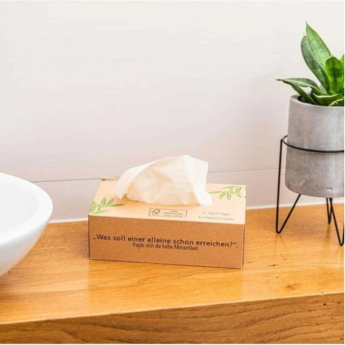 Jednorazové bambusové vreckovky 3 vrstvové 100ks