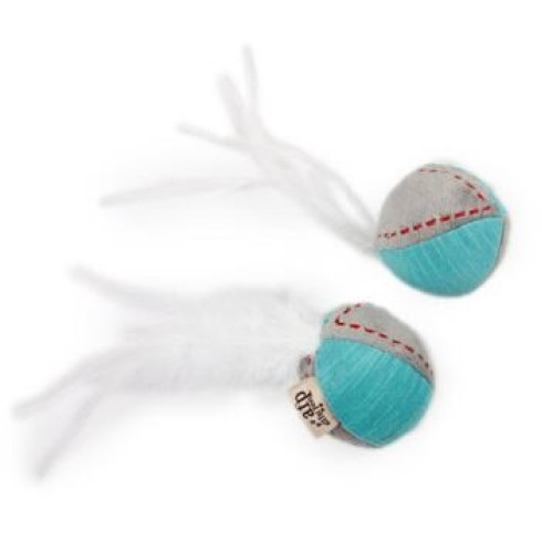 Kitty - Látková loptička s pierkami, so šantou