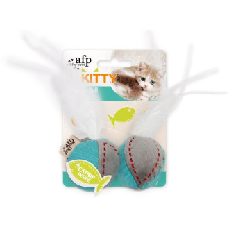 Kitty - Látkový míček s peříčky, se šantou  Kitty - Látkový míček s peříčky, se šantou