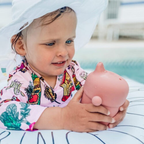 Pura  silikonový pohárek s náustkem - Rose,slate 150ml